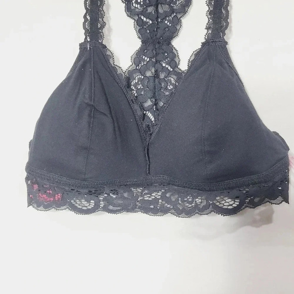 XS X-SMALL Xhilaration Push Up Racerback Lace Bra Bralette Black NWT - Picture 6 of 6
